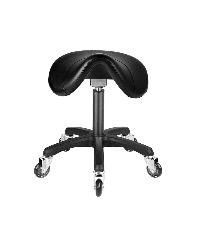 Saddle Black - Μαύρο σκαμπό σέλας με μαύρη βάση χιαστί