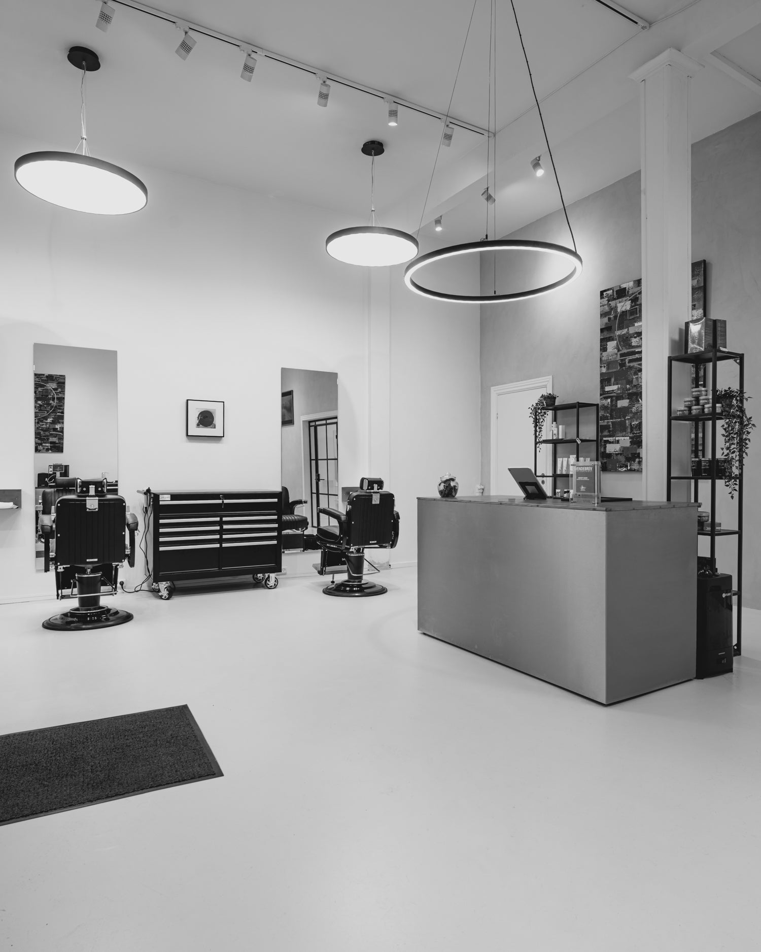 Sun LED - Μαύρος στρογγυλός φωτισμός κομμωτηρίου - ø80cm