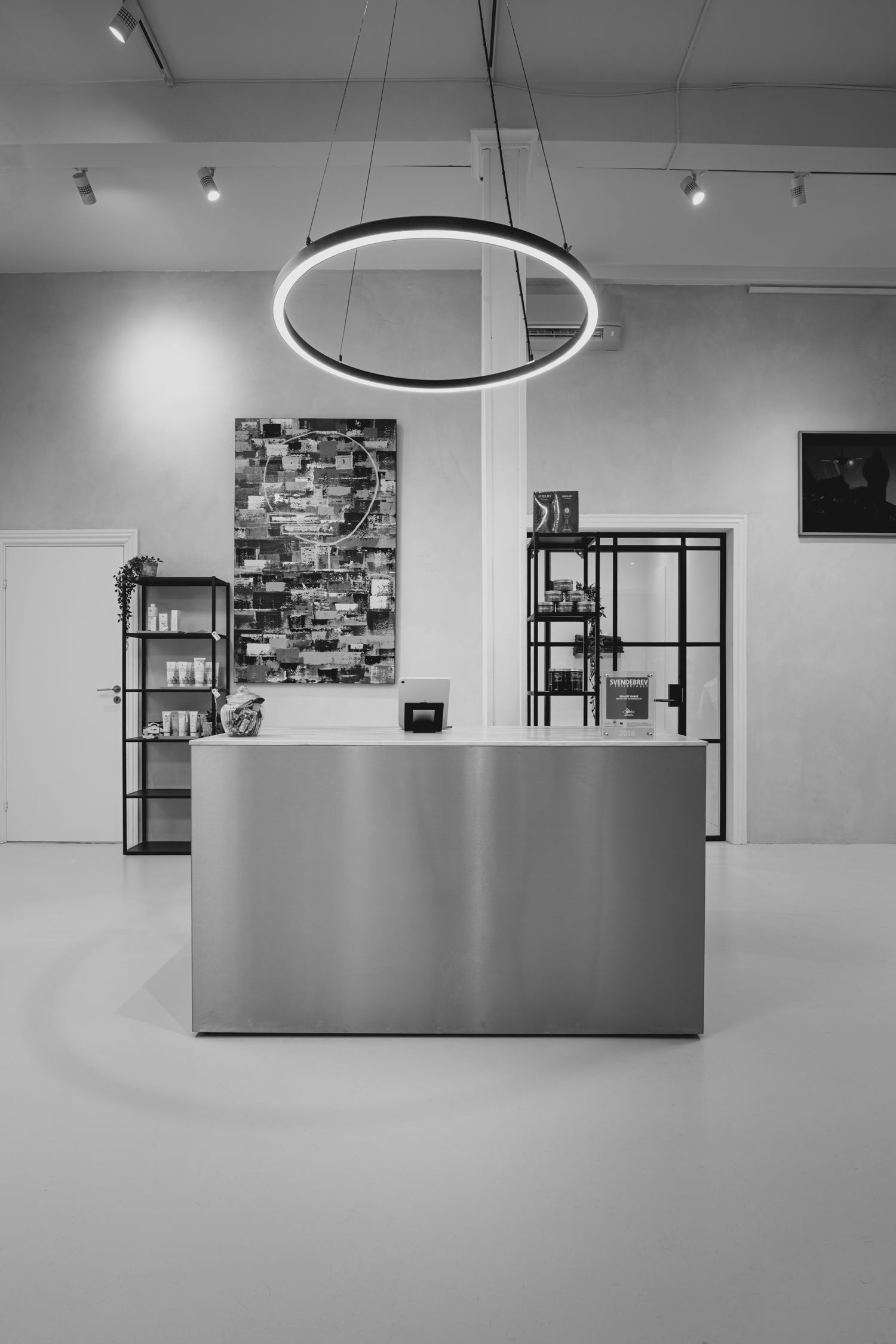 Sun Circle LED - Μαύρος στρογγυλός επαγγελματικός φωτισμός - ø100cm