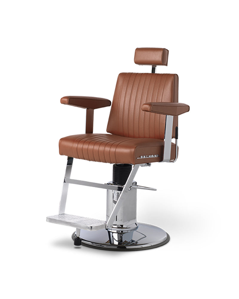 Dainty - Καφέ πολυθρόνα κουρείου από ανοξείδωτο ατσάλι
