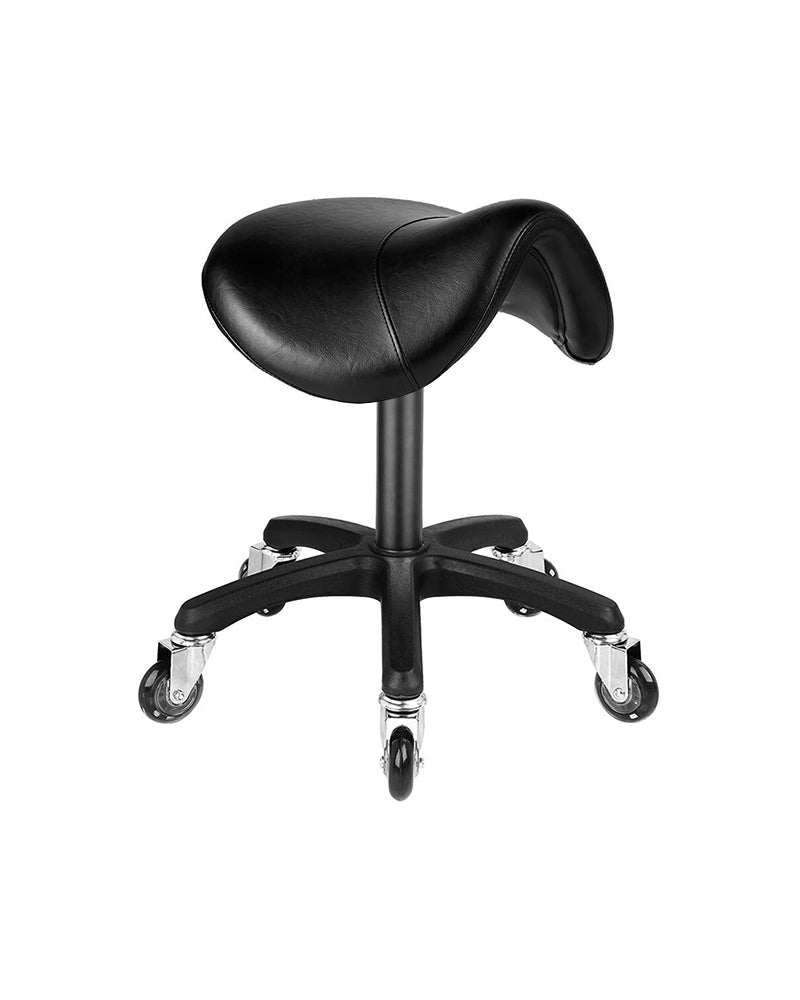 Saddle Black - Μαύρο σκαμπό σέλας με μαύρη βάση χιαστί