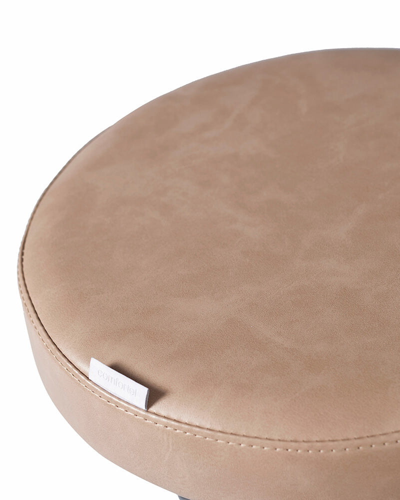Round Blush- Rosa klippestol med krom krydsfod fra Comfortel, frisørklippestol i rosa med gaslift