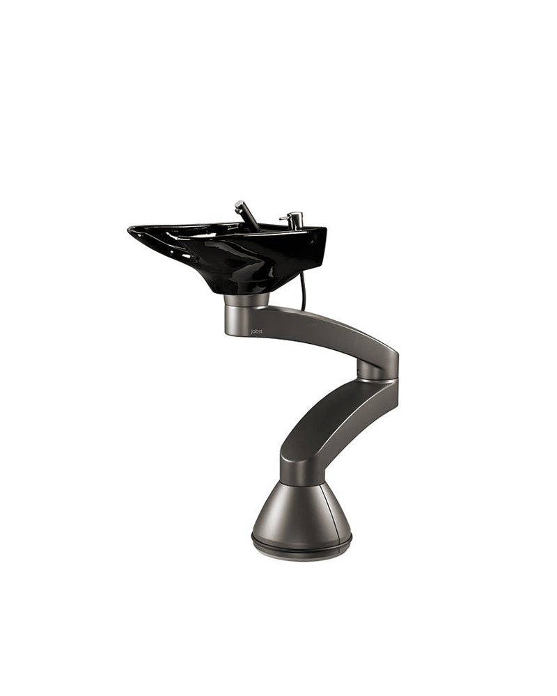 Contura swing PLUS - Σκούρο γκρι λουτήρας με στήλη - Μαύρη λεκάνη