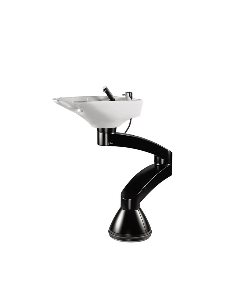 Contura swing PLUS - Μαύρος λουτήρας με στήλη - Λευκή λεκάνη