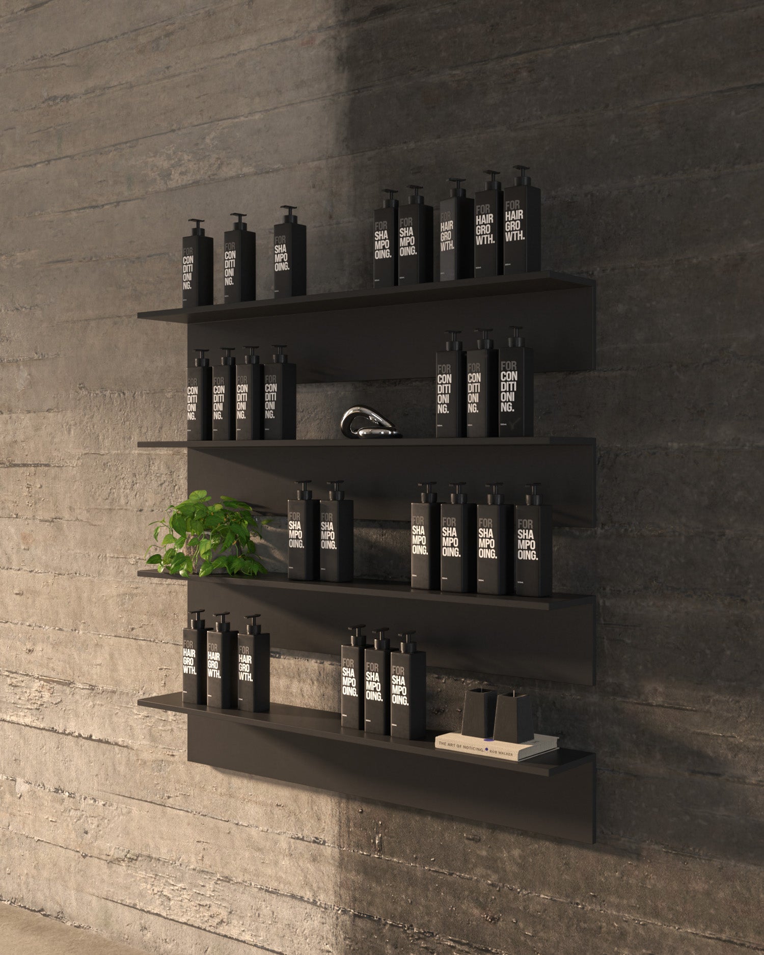 Display Black - Ράφι 130εκ σε μαύρο μελαμίνη