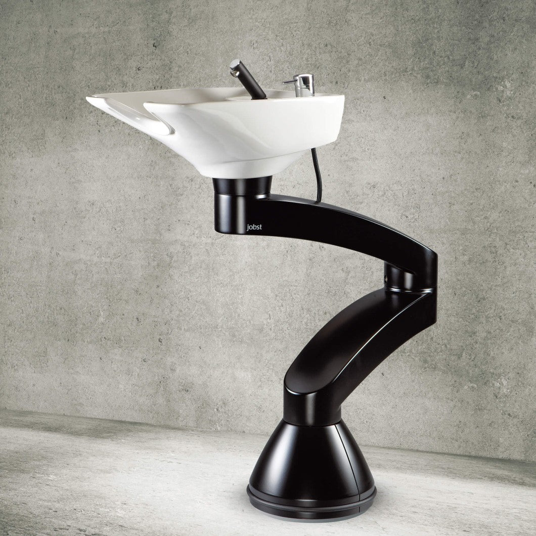 Contura swing PLUS - Μαύρος λουτήρας με στήλη - Λευκή λεκάνη